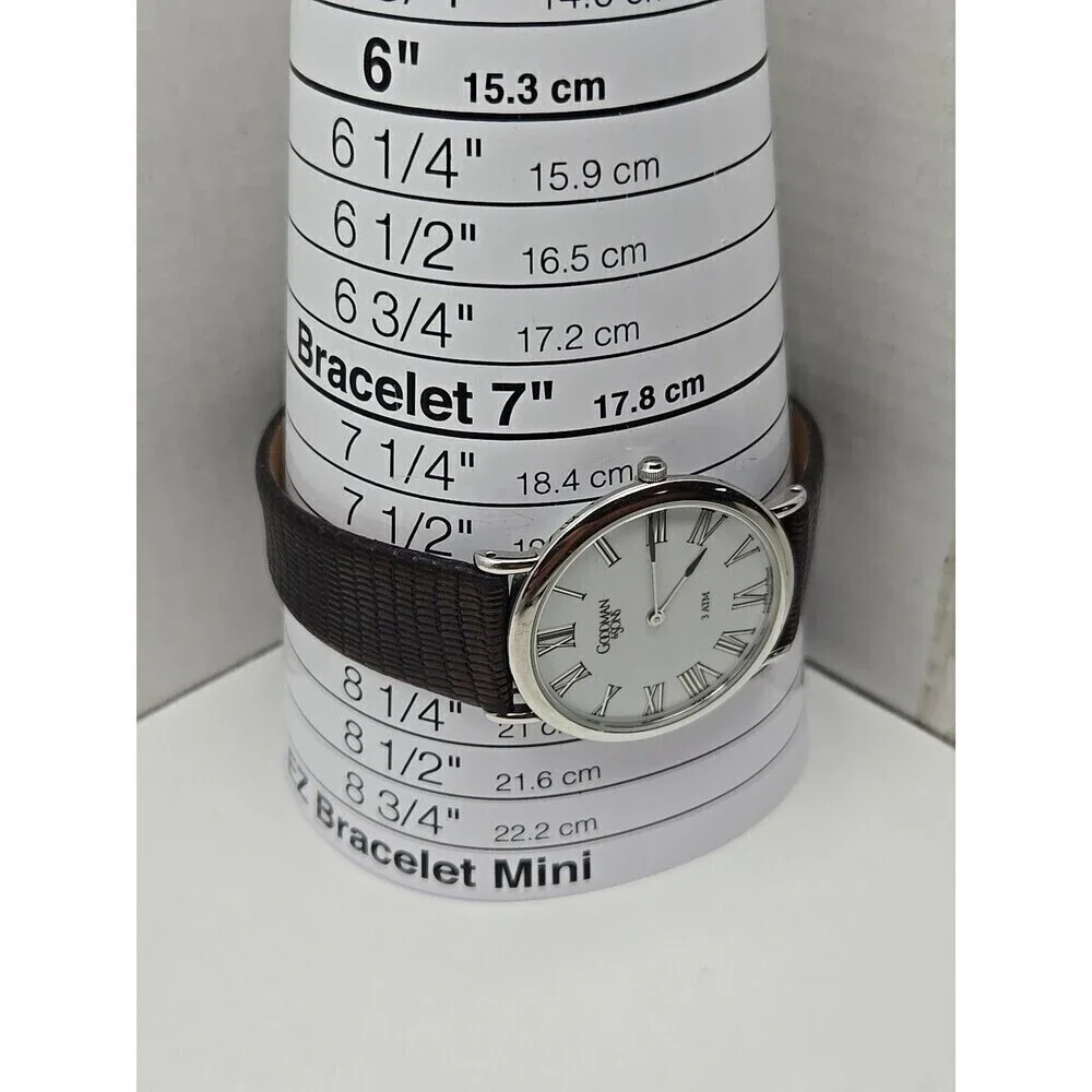 Goodman And Sons Quartz Dress Watch Roman Numerals Stainless Steel New Battery